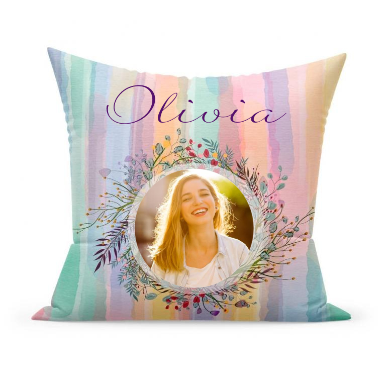 Personalized Rainbow Pillow