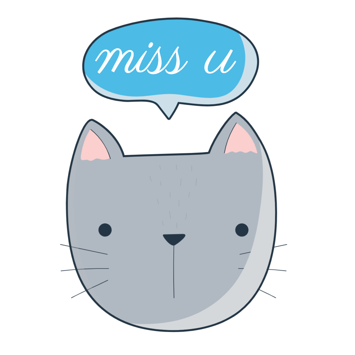 Miss You Cat sticker